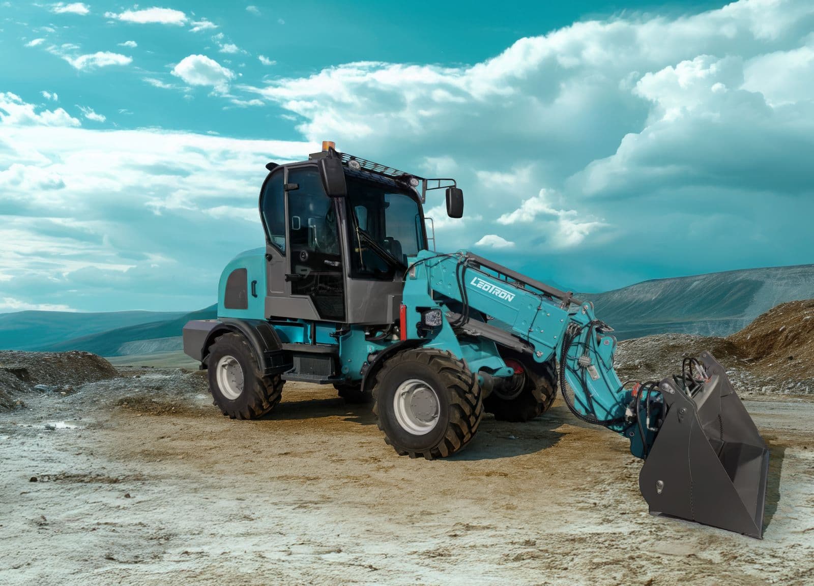 Telescopic loader working on a construction site